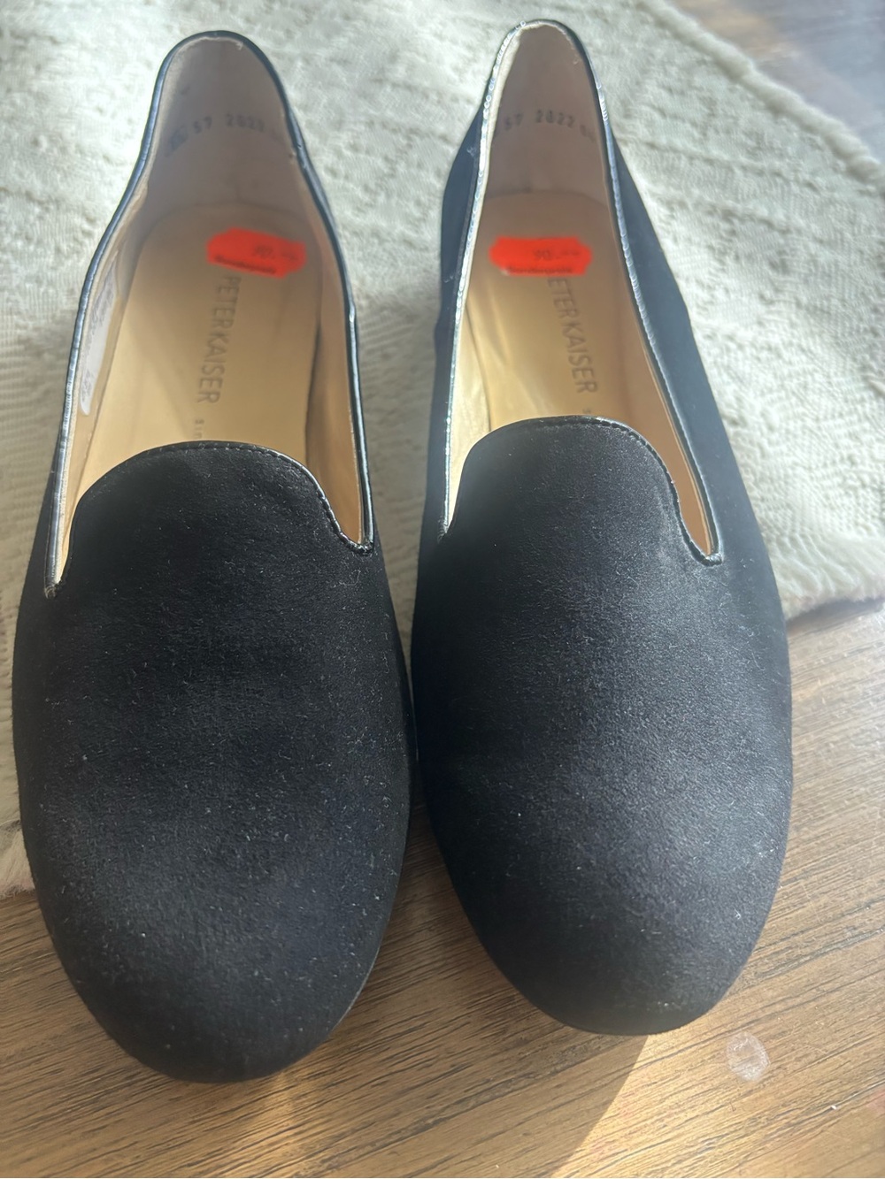 Peter Kaiser Black Suede Loafer Flats